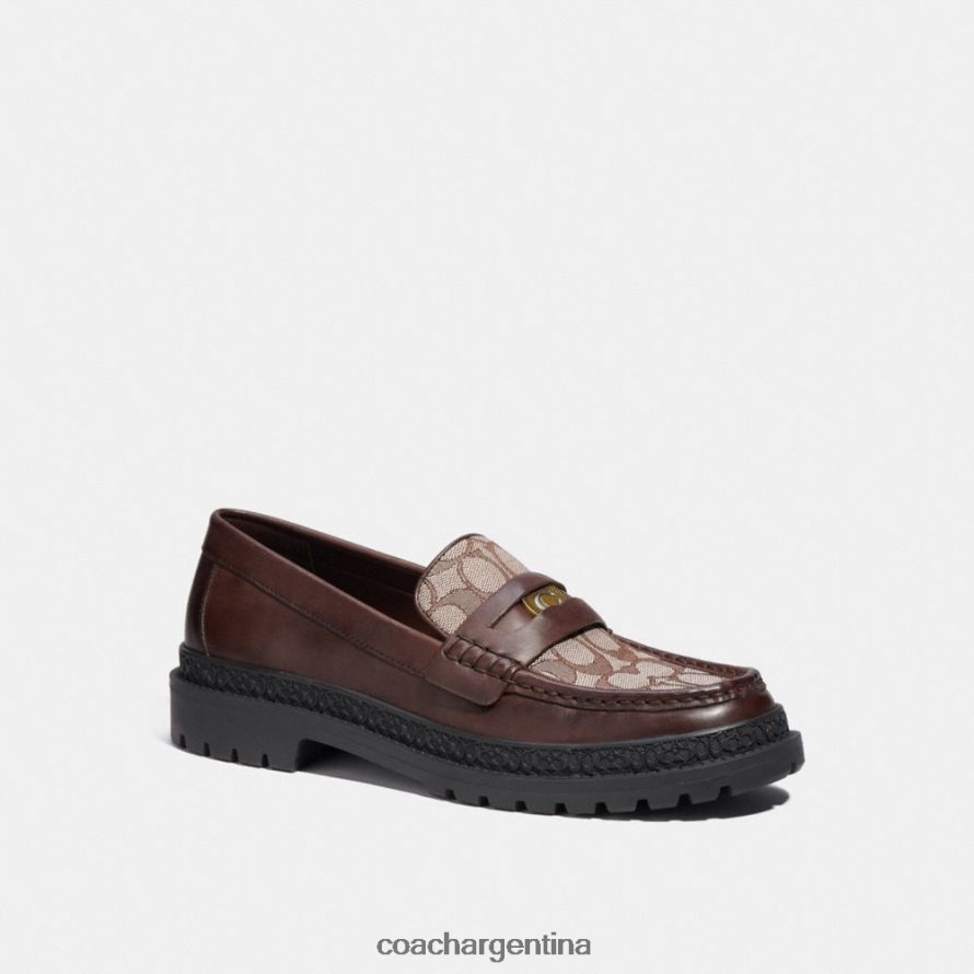 Coach hombres mocasín con jacquard característico y moneda distintiva arce L82882734