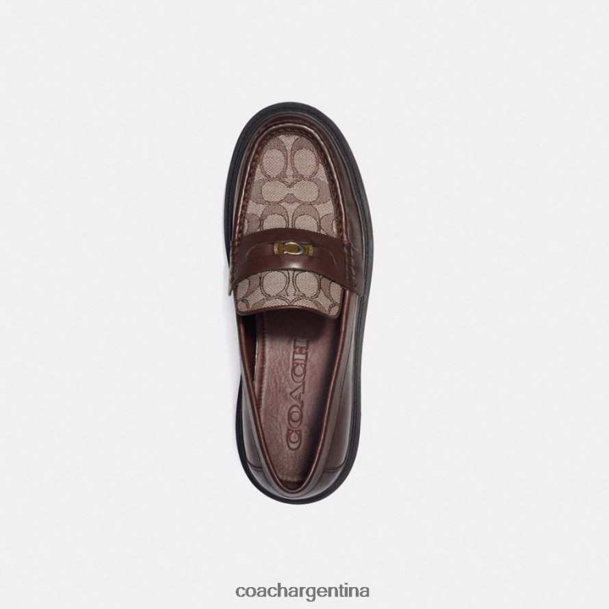 Coach hombres mocasín con jacquard característico y moneda distintiva arce L82882734