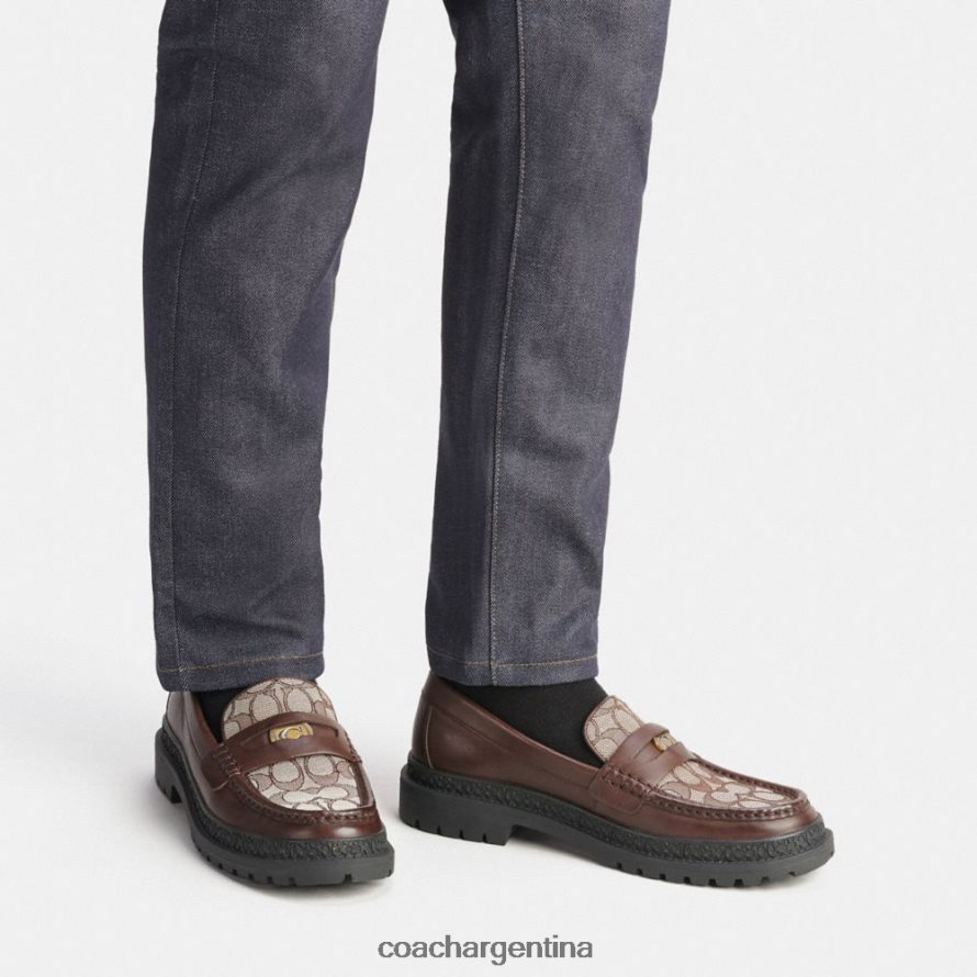 Coach hombres mocasín con jacquard característico y moneda distintiva arce L82882734