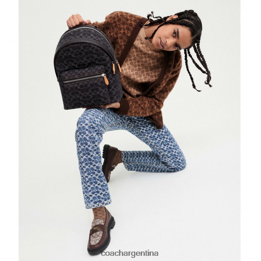 Coach hombres mocasín con jacquard característico y moneda distintiva arce L82882734