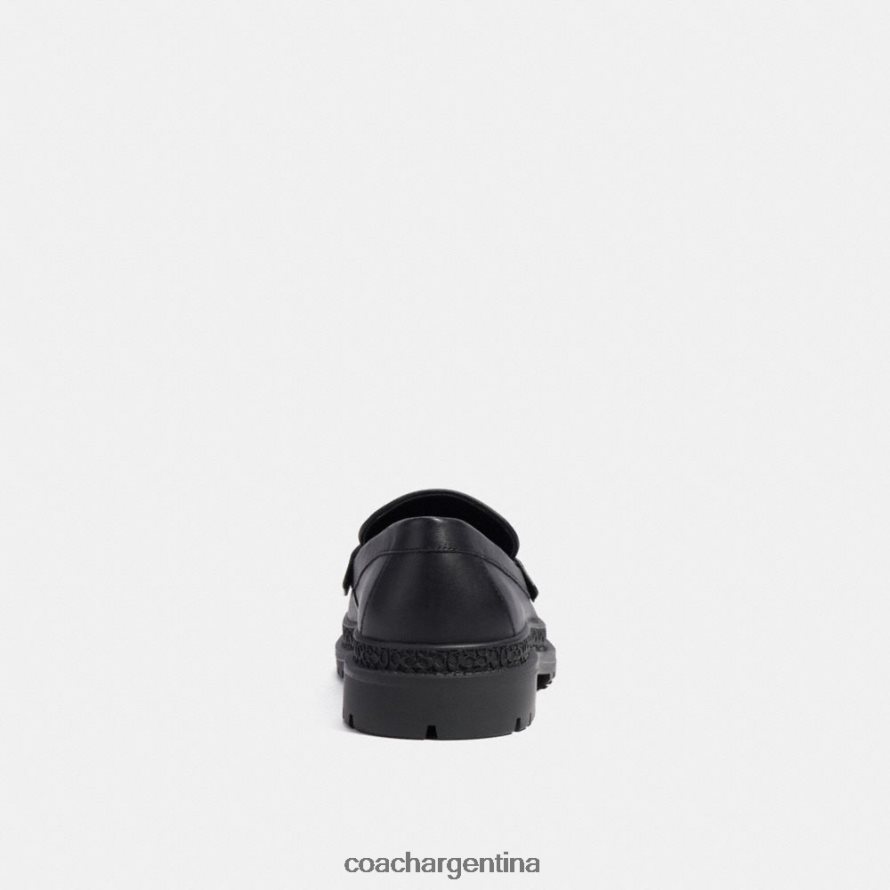 Coach hombres mocasín con jacquard característico y moneda distintiva negro L82882733