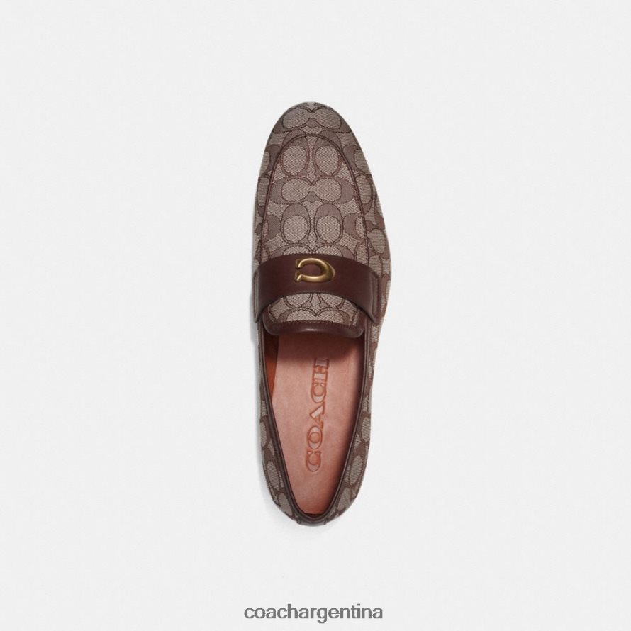 Coach hombres mocasín esculpido exclusivo en jacquard exclusivo roble L82882732