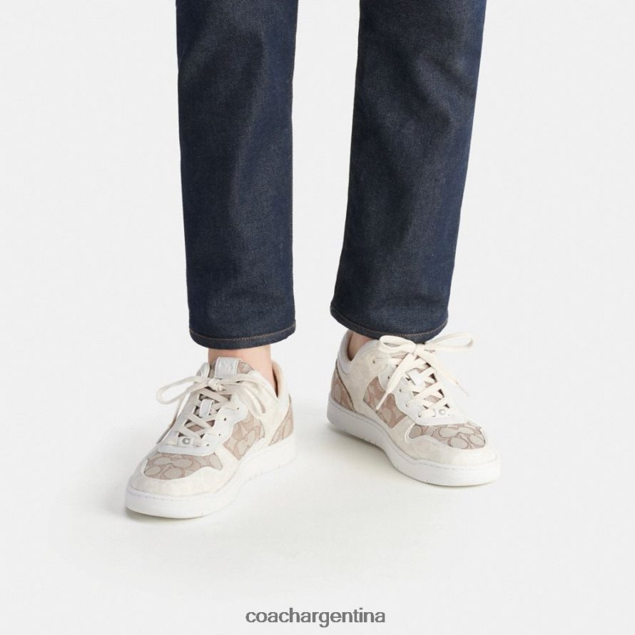 Coach hombres Zapatilla c201 en jacquard característico tiza/piedra L82882744