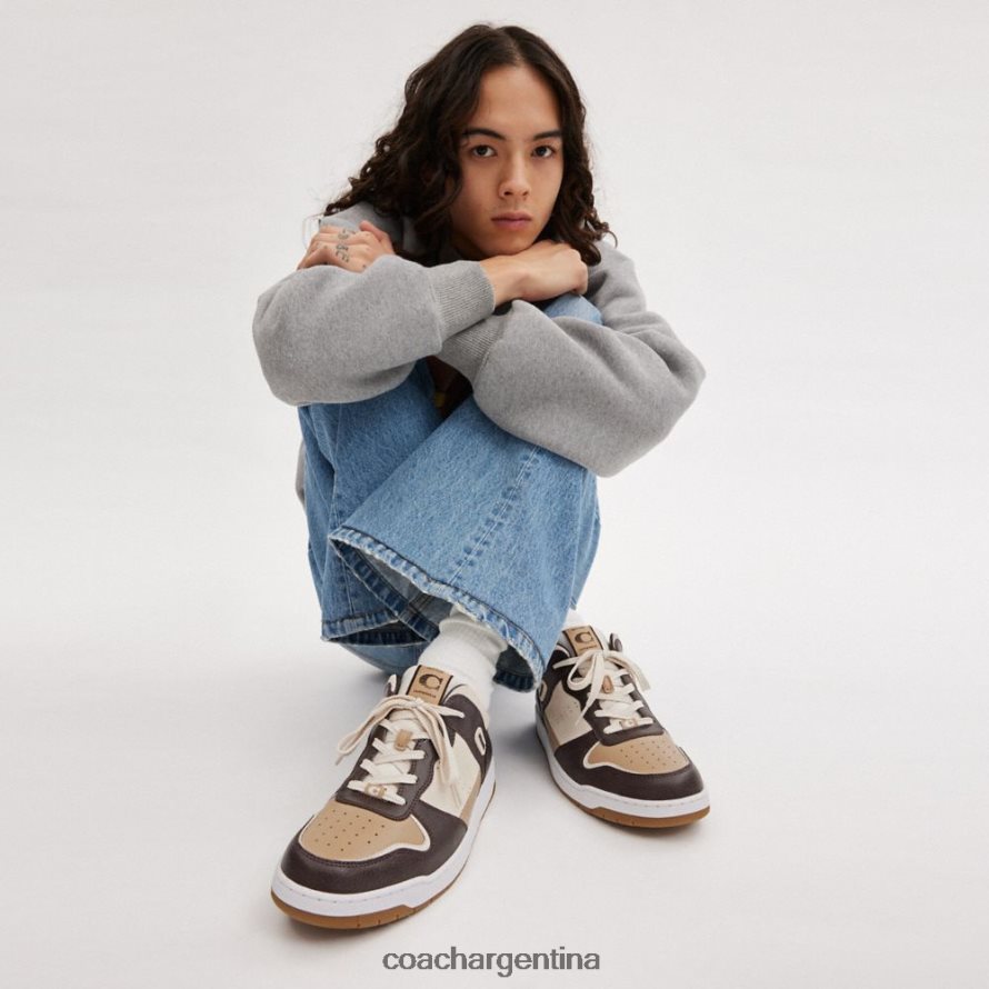 Coach hombres zapatilla c201 sangre de buey/gris pardo L82882735