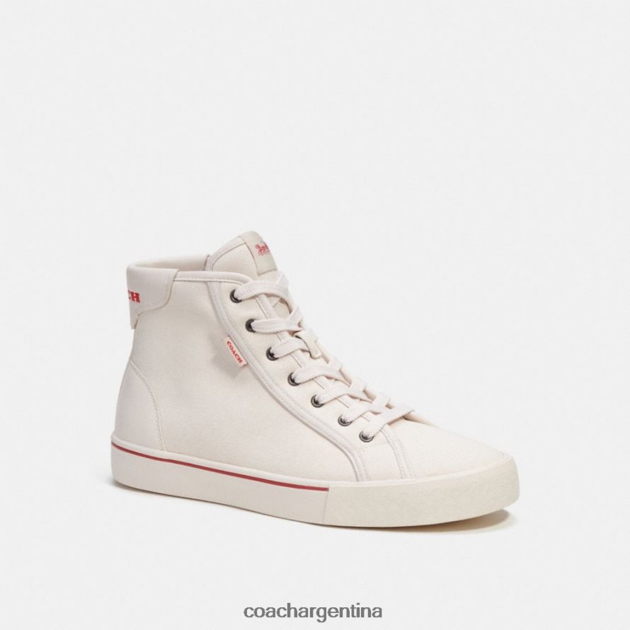 Coach hombres zapatillas altas skate tiza deportiva roja L82882747