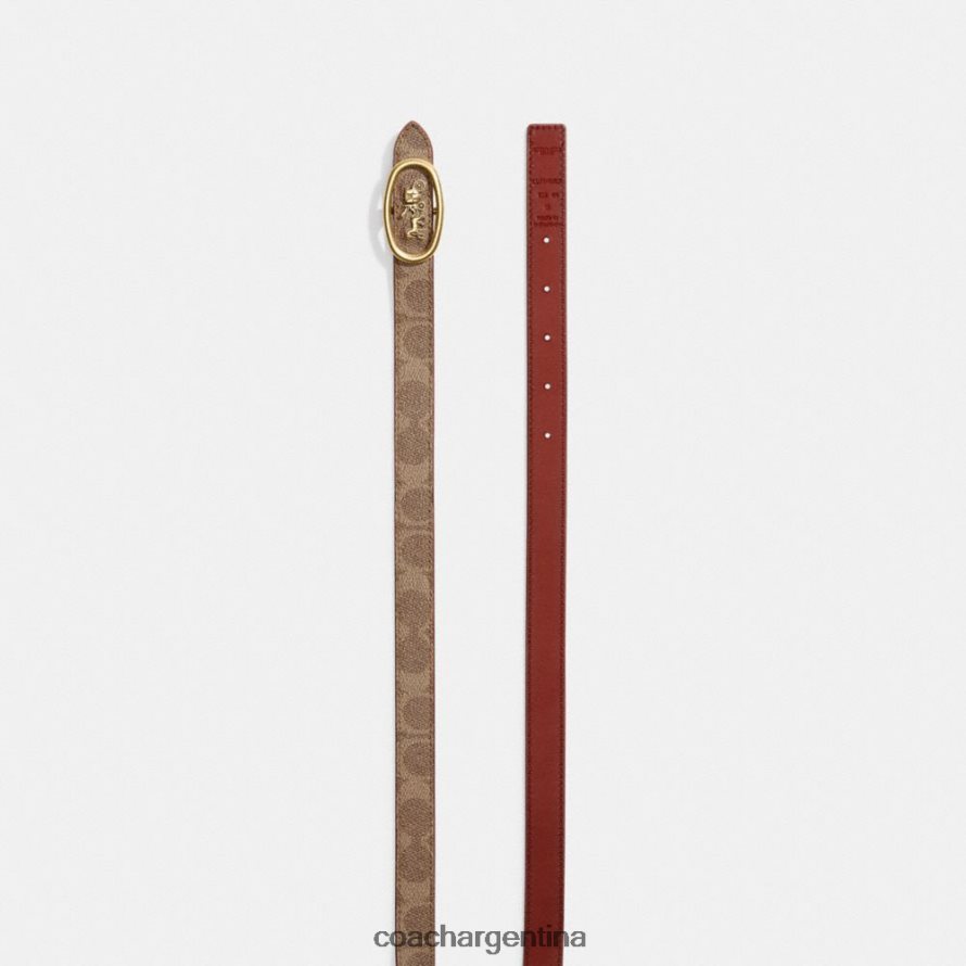 Coach mujer Cinturón reversible con hebilla de caballo y carruaje, 20 mm. b4/tan sig c/óxido L82882615