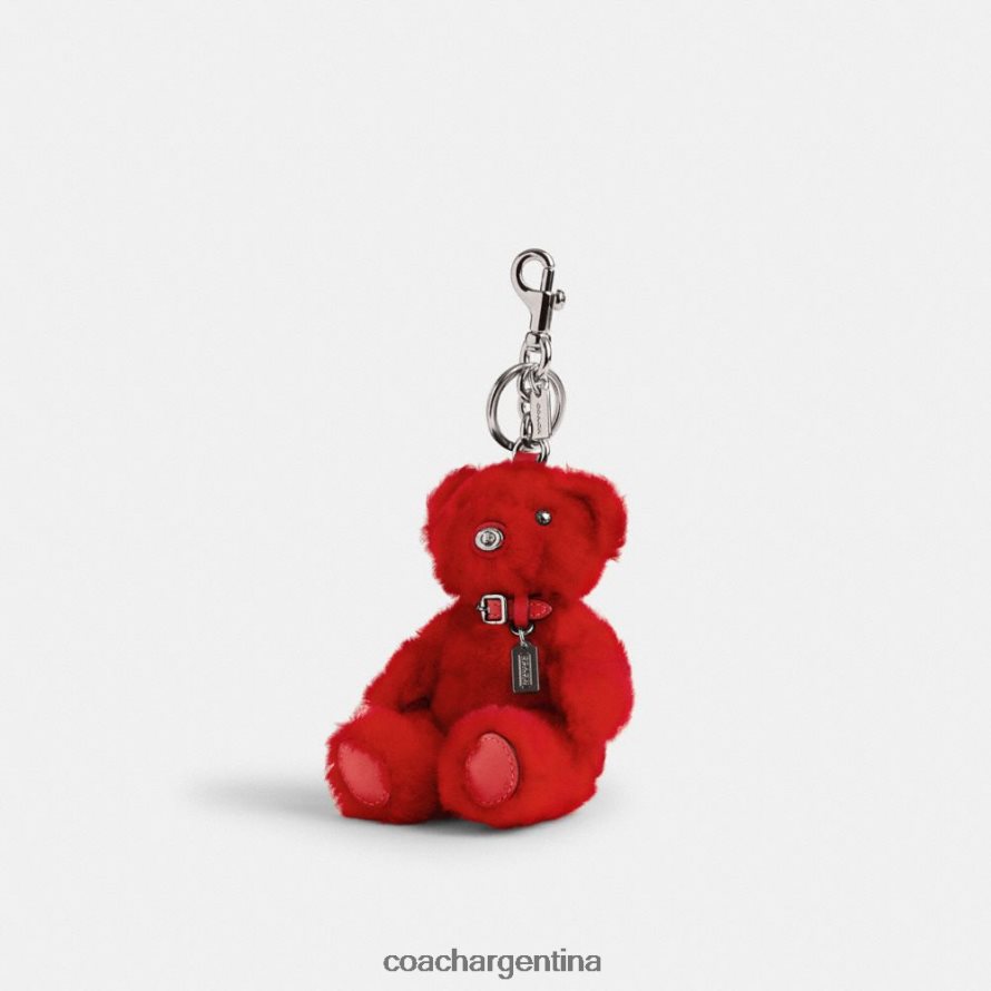 Coach mujer Charm para bolso con osito en borrego característico izq/deporte rojo multi L82882522
