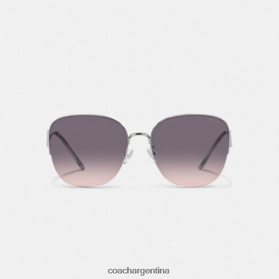 Coach mujer gafas de sol redondeadas de metal degradado rosa gris L82882530