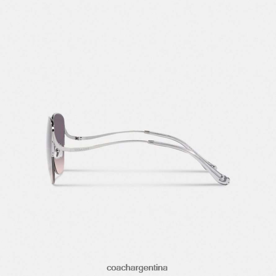 Coach mujer gafas de sol redondeadas de metal degradado rosa gris L82882530