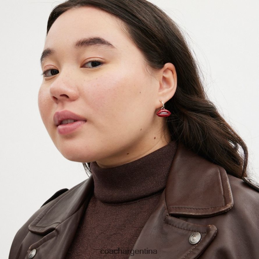 Coach mujer pendientes de paleta y labios que no coinciden plata/multicolor L82882532
