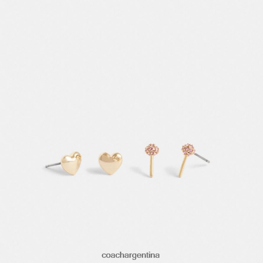 Coach mujer set de aretes con forma de corazón y piruleta dorado/multicolor L82882539