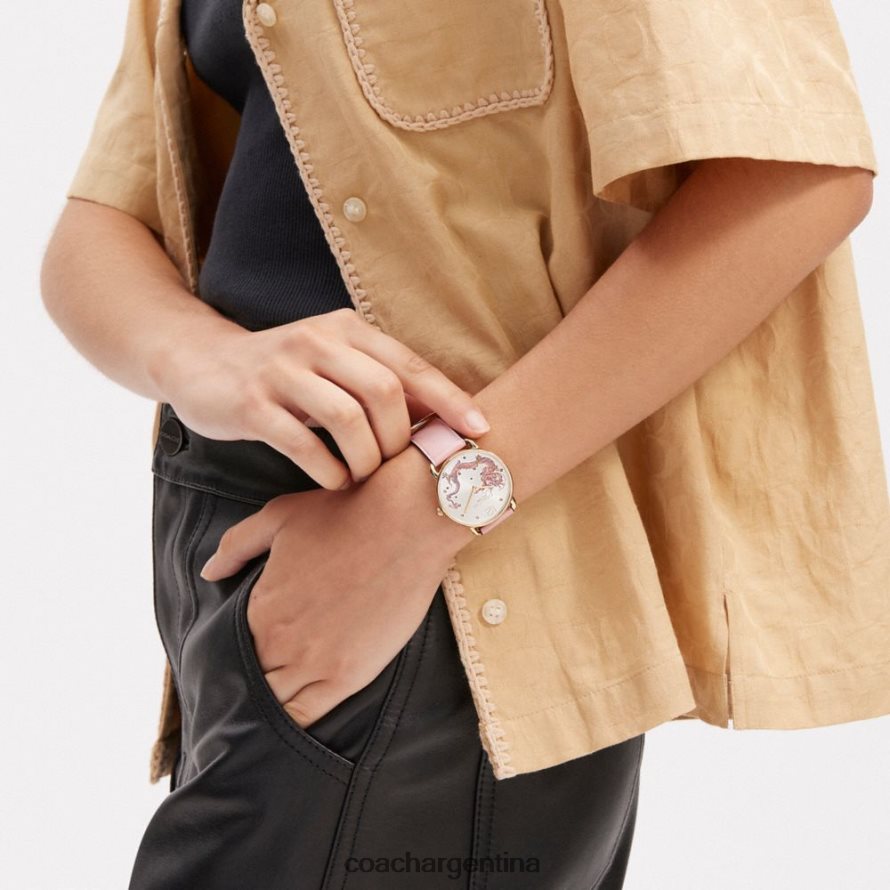 Coach mujer Reloj Elliot con motivo de dragón, 36 mm. rubor L82882542