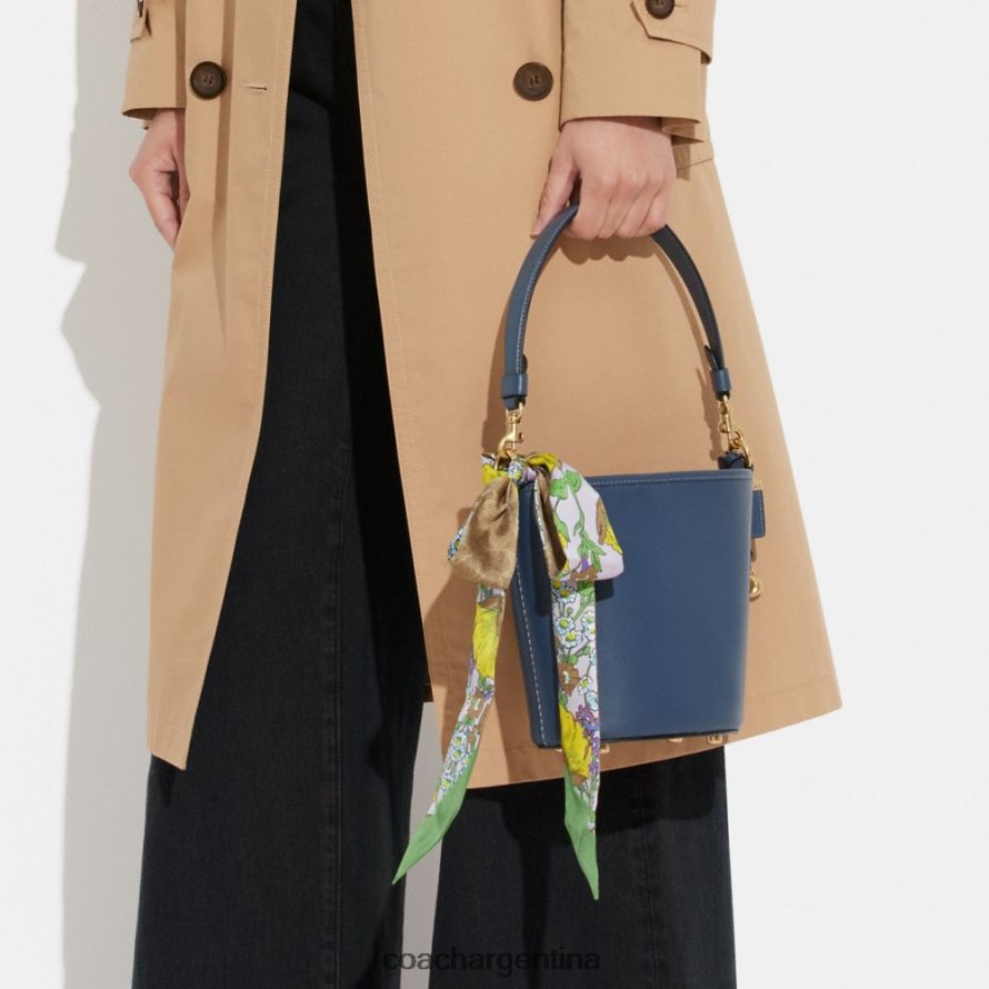 Coach mujer bufanda ajustada de seda con estampado floral de jardín mixto multicolor/lila L82882597