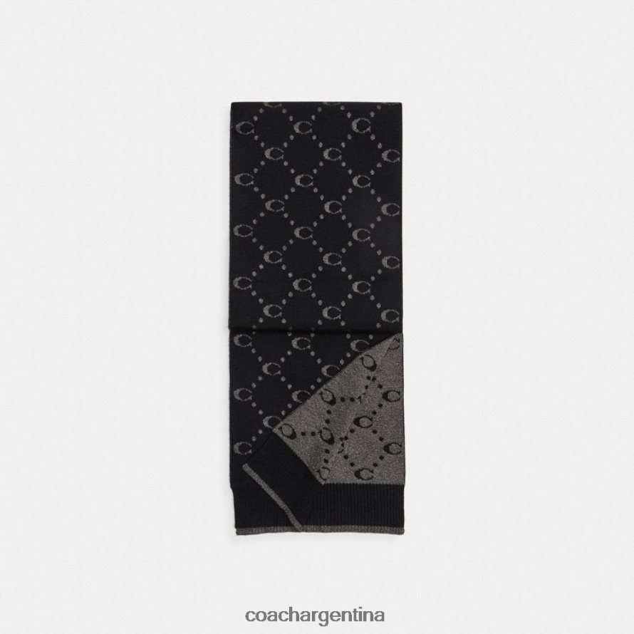 Coach mujer bufanda con estampado metalizado característico negro L82882580