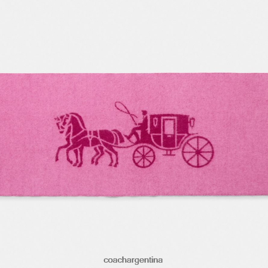 Coach mujer bufanda de cachemira con diseño de caballo y carruaje ciruela profunda L82882575