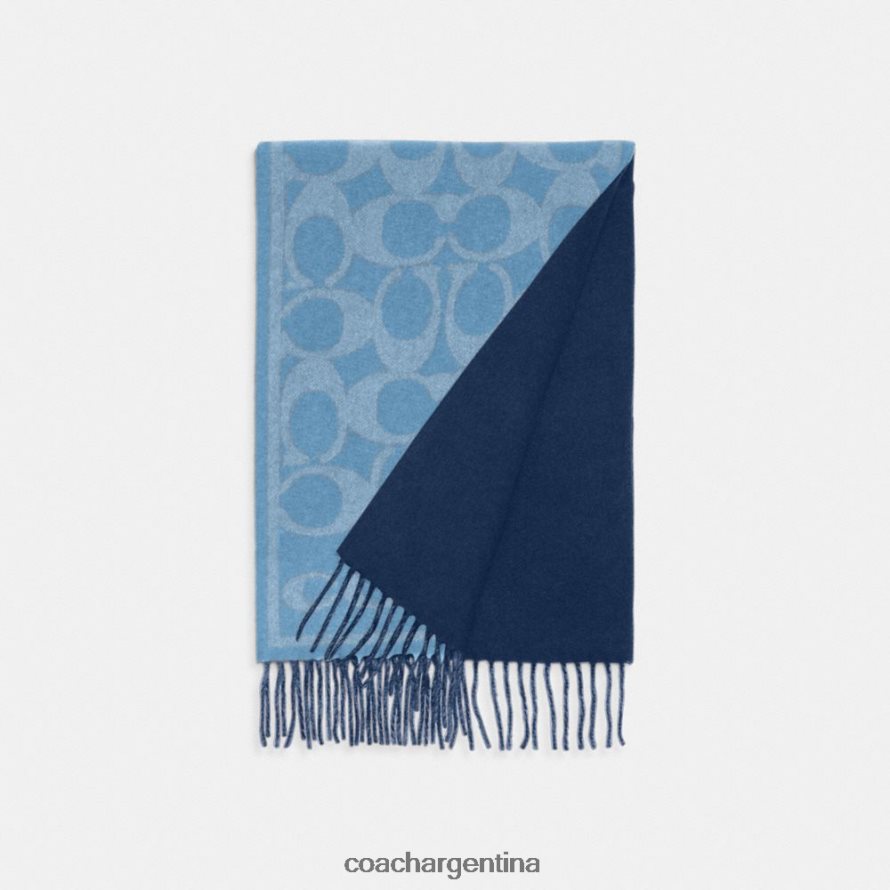 Coach mujer bufanda reversible de cachemir distintiva mezclilla L82882572