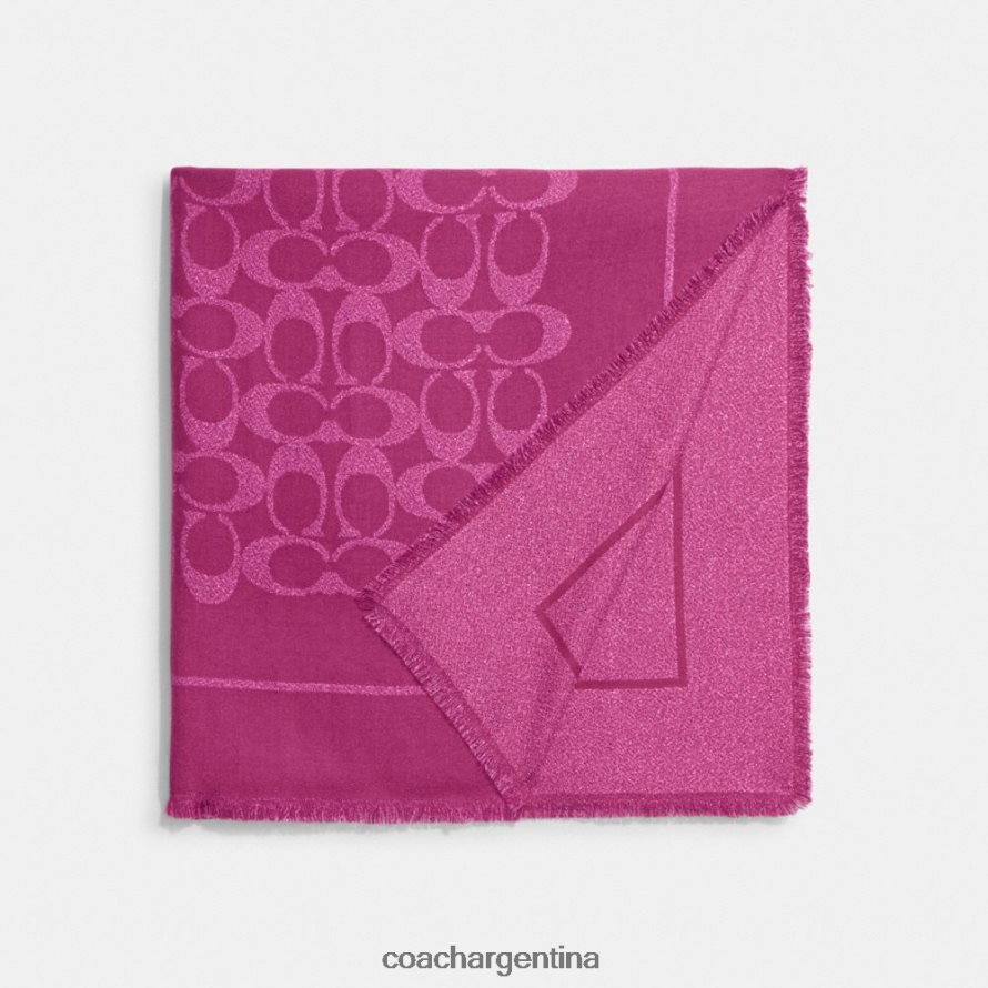 Coach mujer chal de firma ciruela profunda L82882551