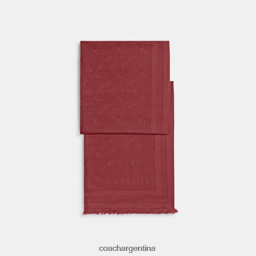 Coach mujer estola en jacquard con estampado de caballo y carruaje vino L82882584