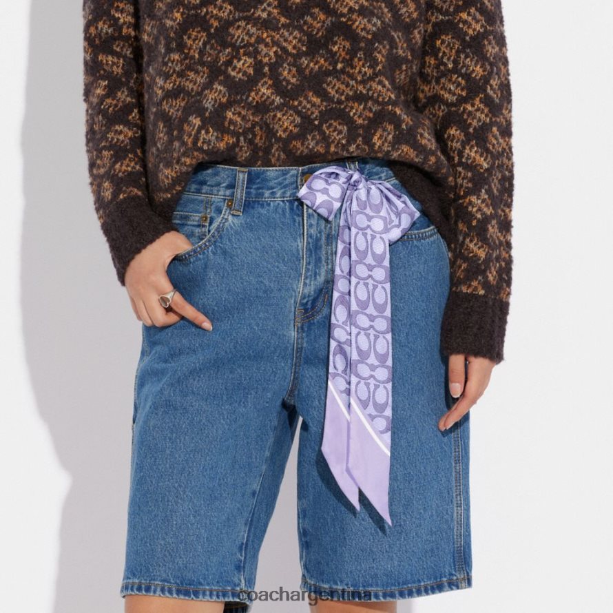 Coach mujer fular ajustado de seda con estampado vintage violeta claro L82882606