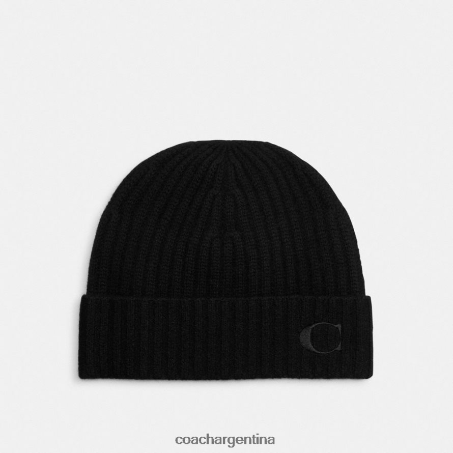Coach mujer gorro de cachemira negro L82882565