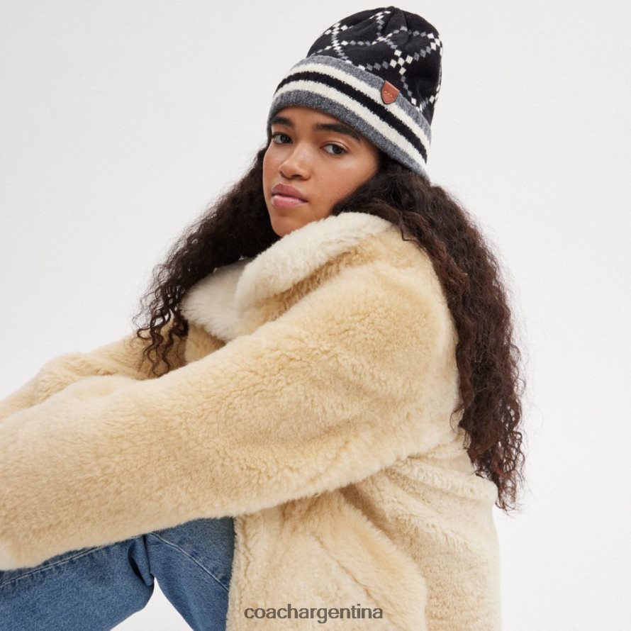 Coach mujer gorro de jacquard característico negro L82882547