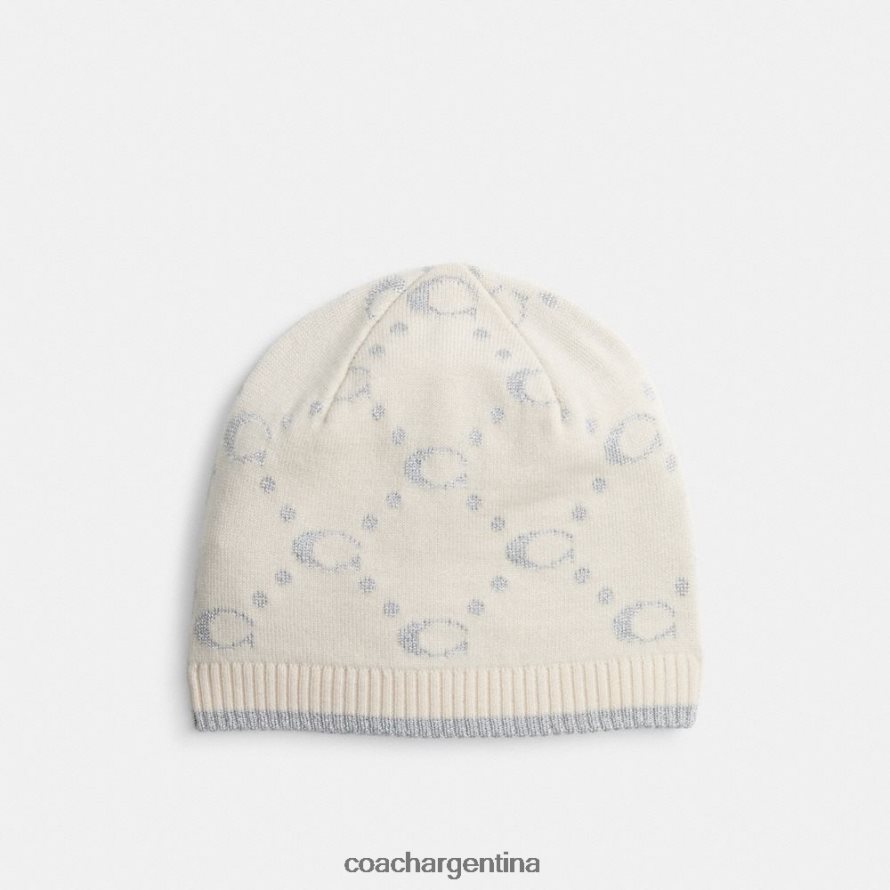 Coach mujer gorro de punto metalizado característico tiza L82882564
