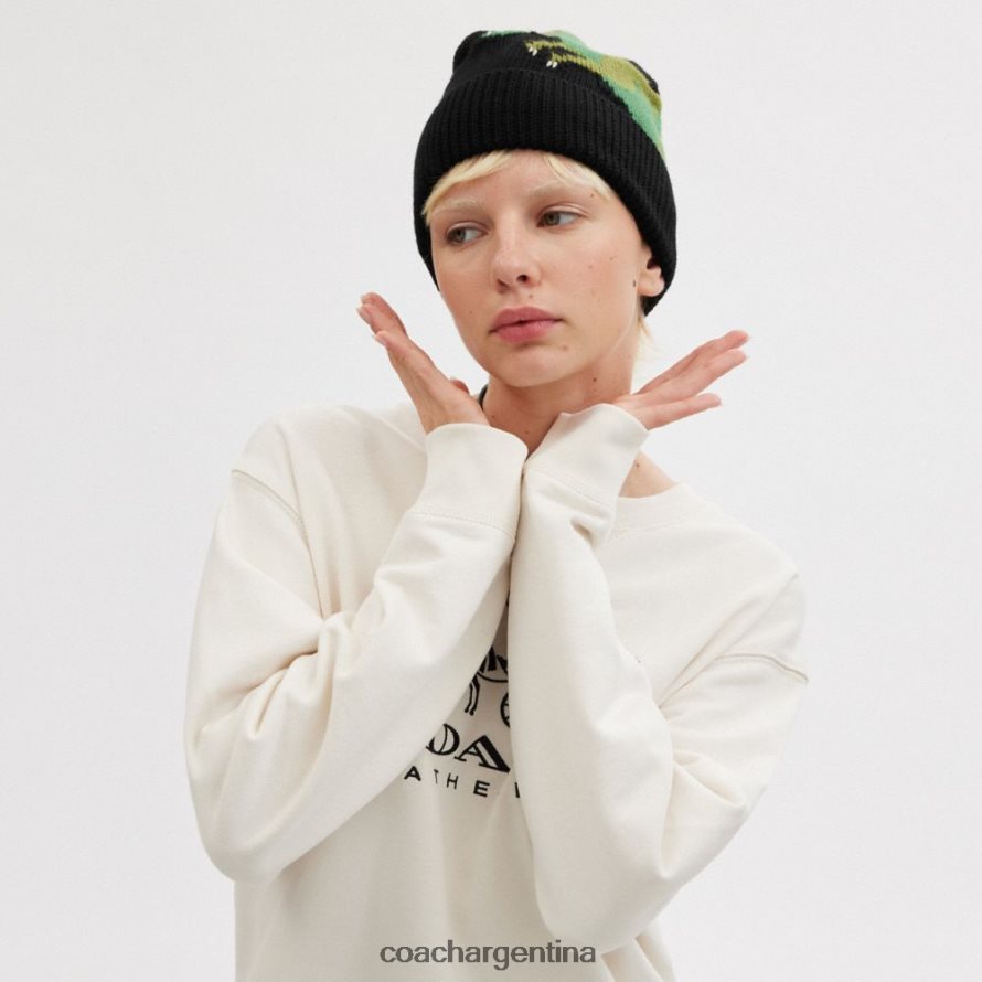 Coach mujer gorro de punto rexy negro L82882569