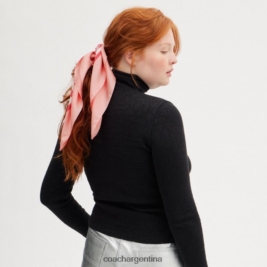 Coach mujer pañuelo cuadrado de seda con estampado de caballo y carruaje chicle L82882592