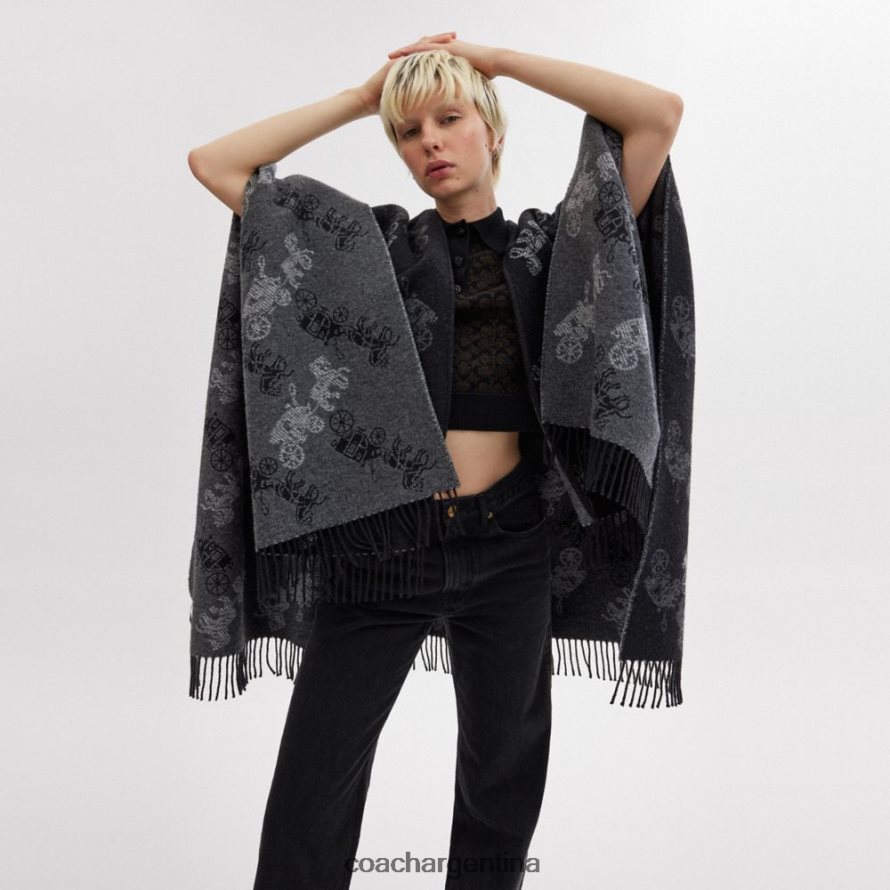 Coach mujer poncho reversible para caballos y carruajes negro L82882556