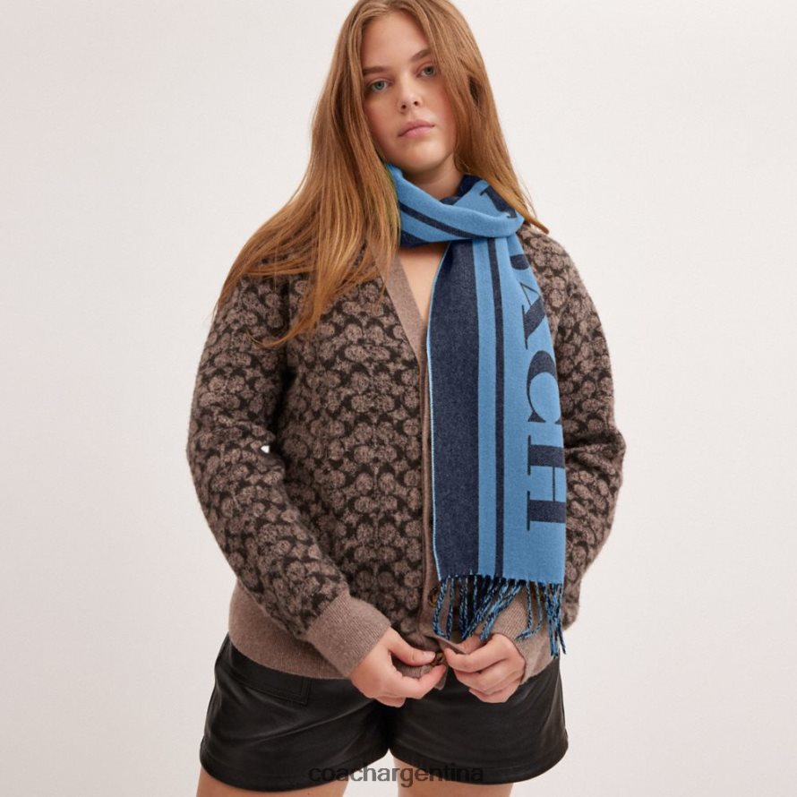 Coach mujer silenciador deportivo universitario de cachemir azul marino de medianoche L82882576