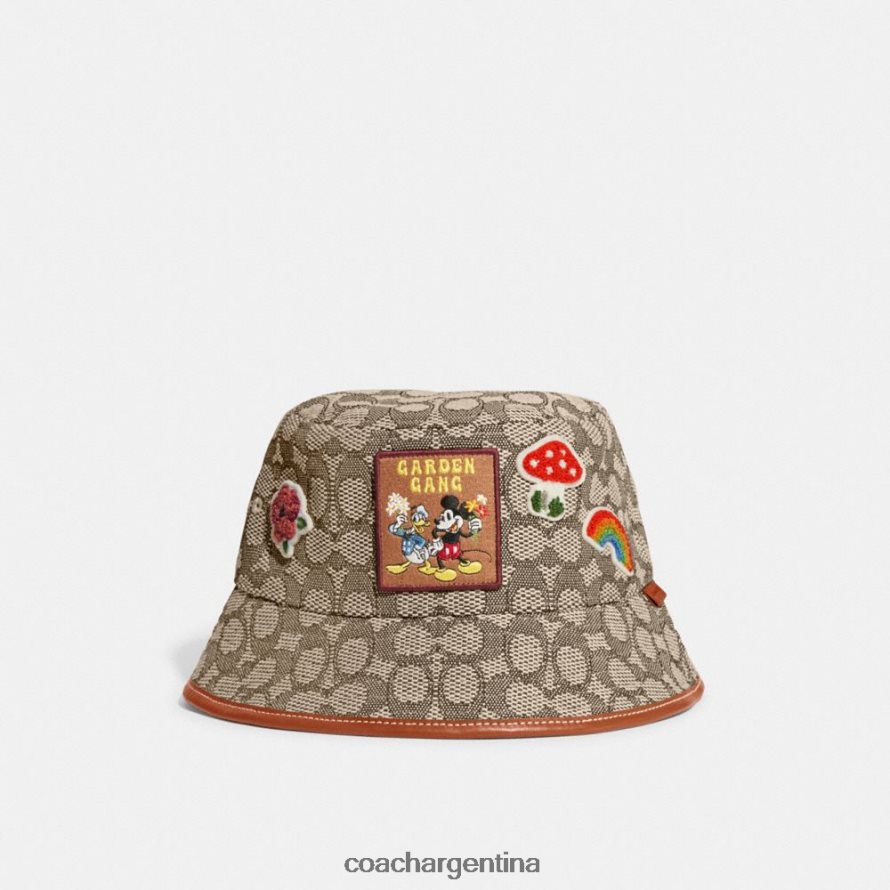 Coach mujer sombrero de pescador en jacquard con firma de disney x coach caqui/multicolor L82882599