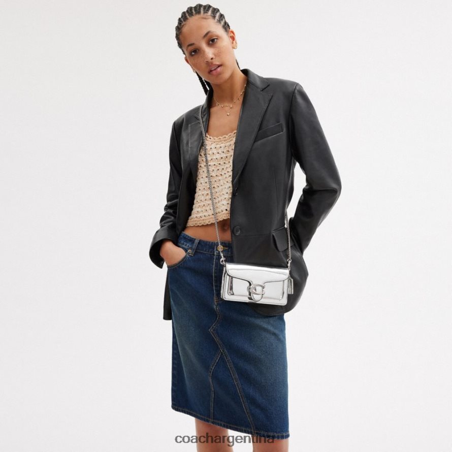 Coach mujer Bandolera Tabby en plateado metalizado izq/plata L82882148