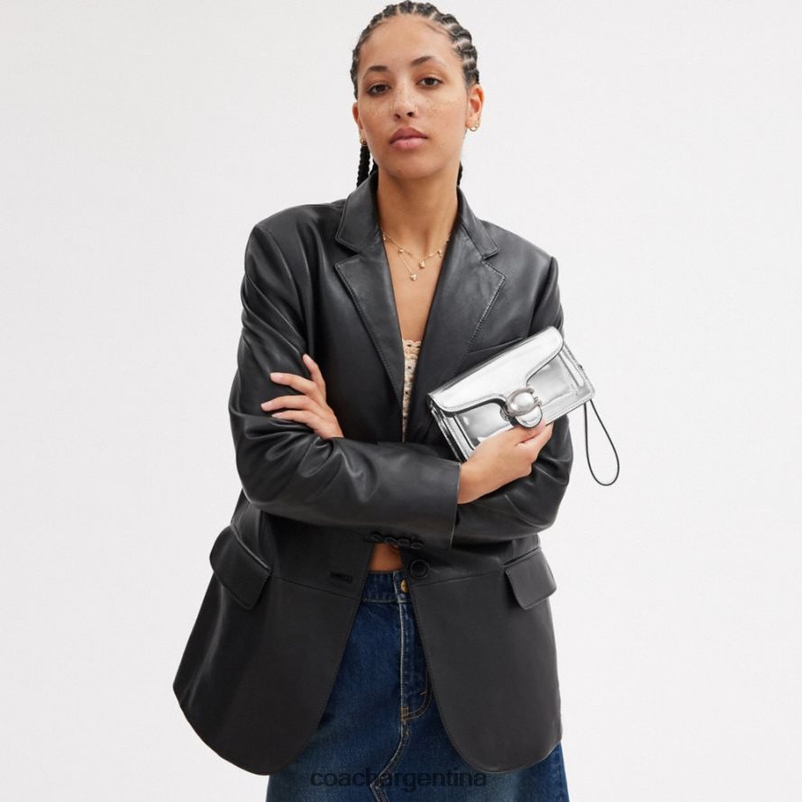 Coach mujer Bandolera Tabby en plateado metalizado izq/plata L82882148