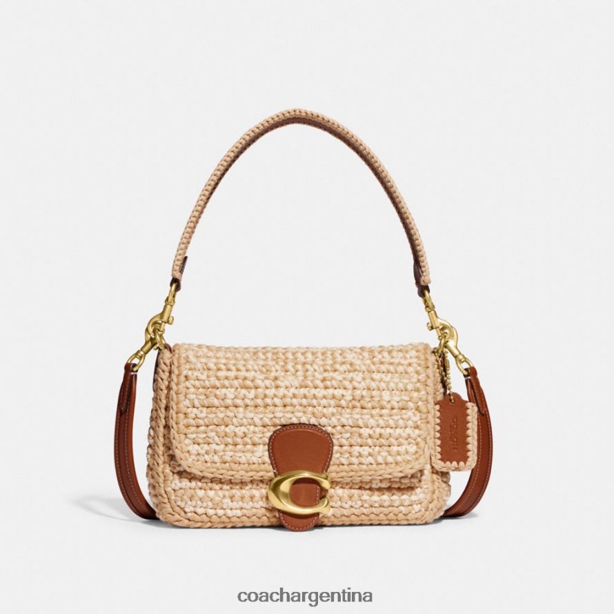 Coach mujer bolso de hombro atigrado suave con crochet b4/marfil múltiple L82882131