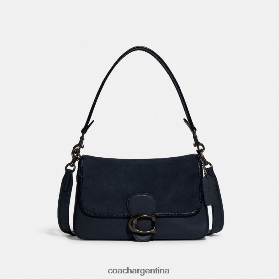 Coach mujer bolso de hombro tabby suave con detalle de piel de serpiente v5/azul marino medianoche L82882121