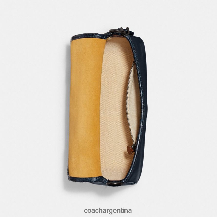 Coach mujer bolso de hombro tabby suave con detalle de piel de serpiente v5/azul marino medianoche L82882121