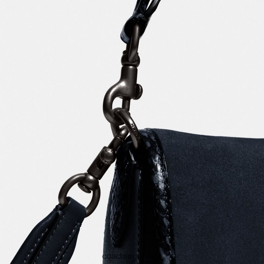 Coach mujer bolso de hombro tabby suave con detalle de piel de serpiente v5/azul marino medianoche L82882121