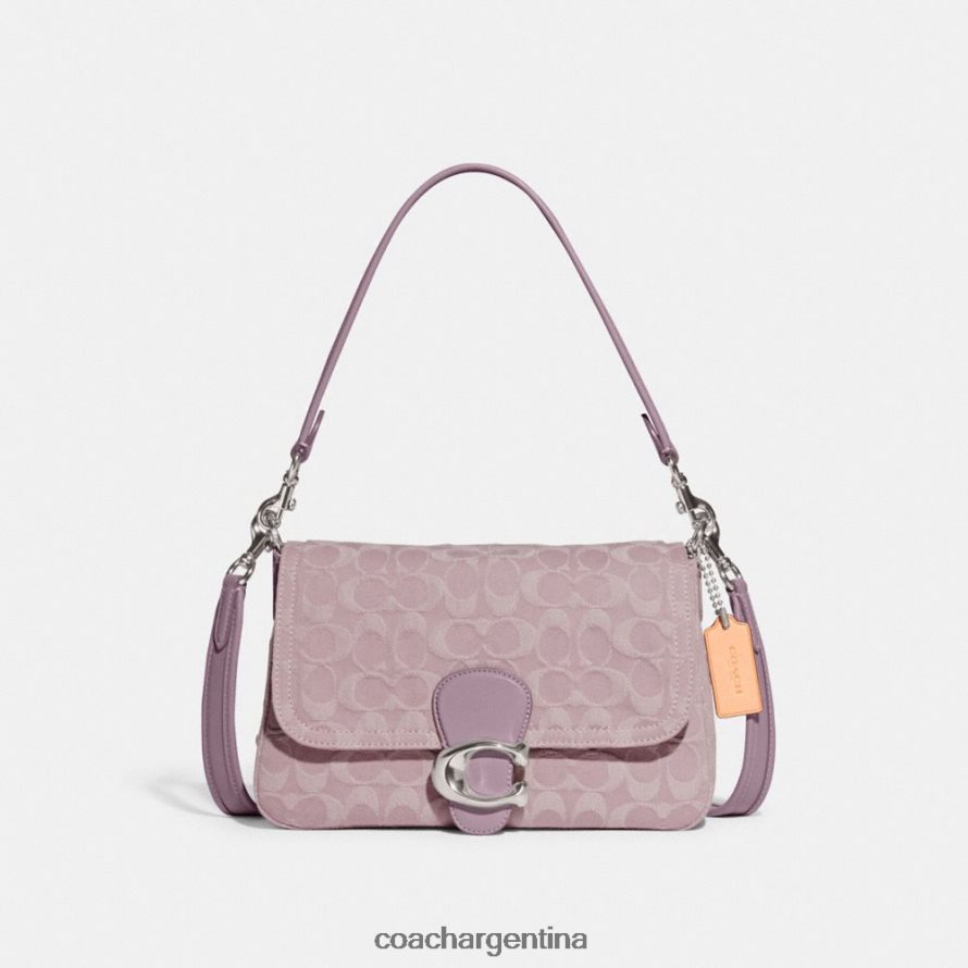 Coach mujer bolso de hombro tabby suave en denim característico izq/púrpura pálido L82882154