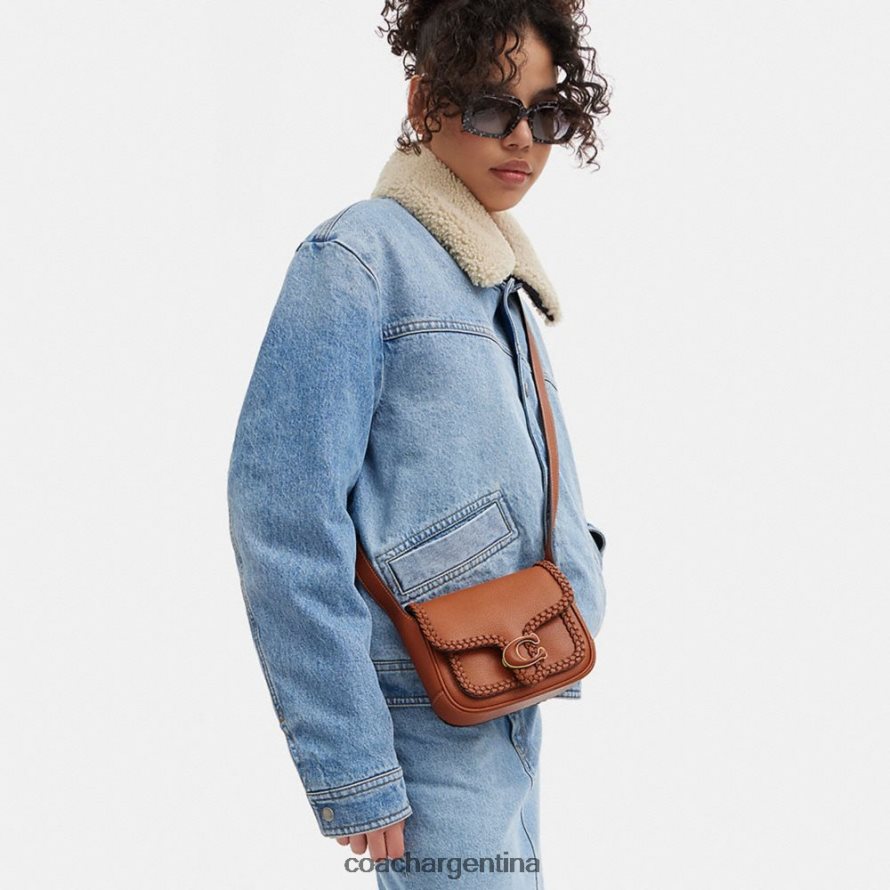 Coach mujer mensajero atigrado 19 con trenza b4/ámbar bruñido L82882125