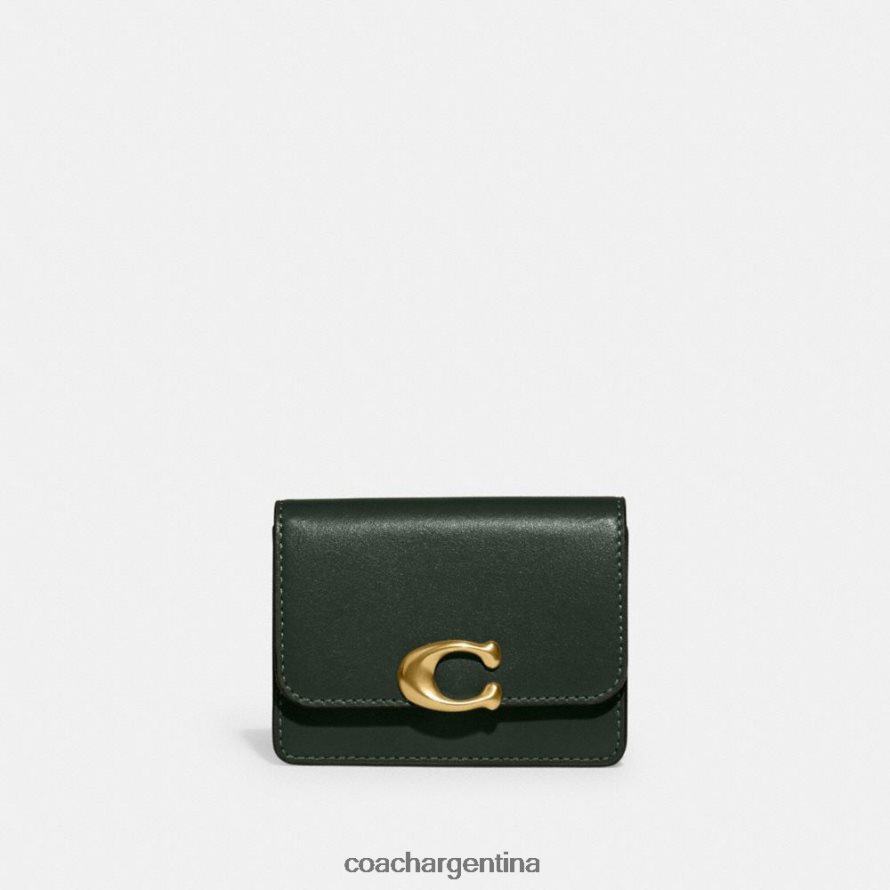 Coach mujer caso de tarjeta de bandido b4/verde amazona L828828