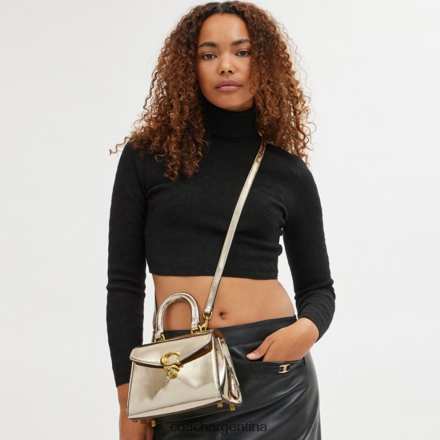 Coach mujer asa superior sammy 21 en plata metalizado b4/oro L82882209