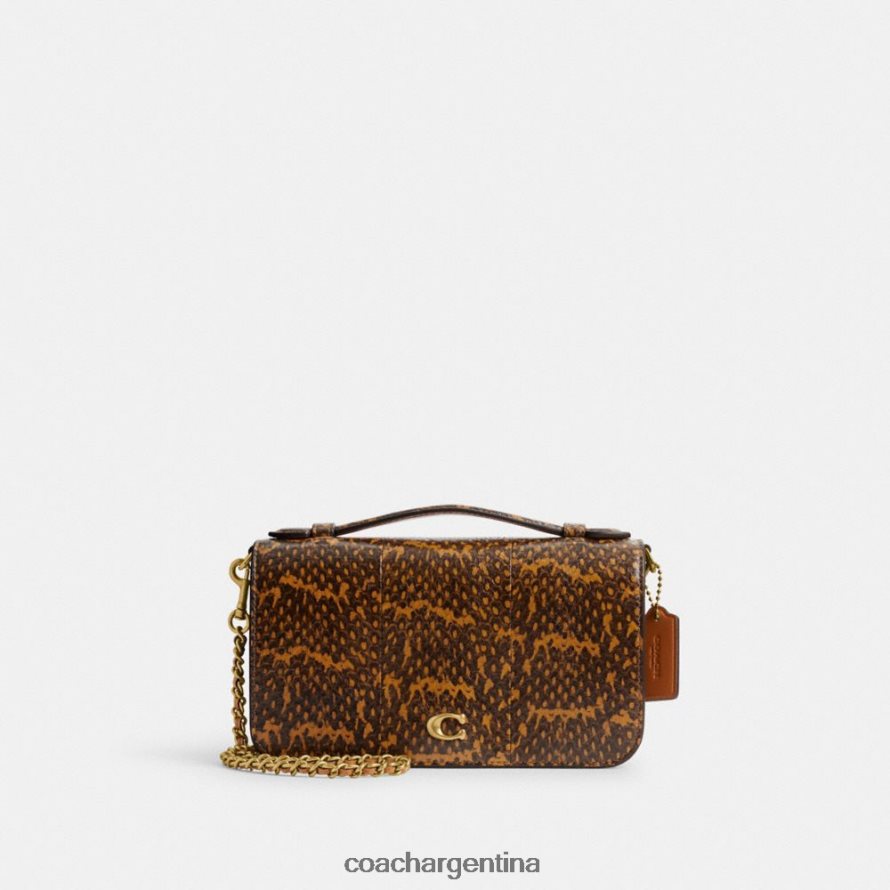 Coach mujer bandolera bea de piel de serpiente b4/mostaza L82882228