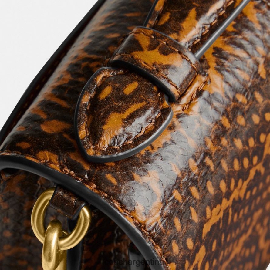 Coach mujer bandolera bea de piel de serpiente b4/mostaza L82882228