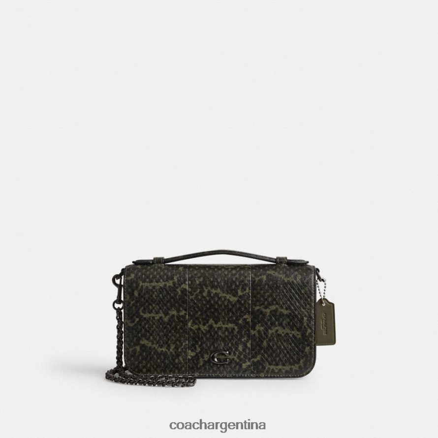 Coach mujer bandolera bea de piel de serpiente v5/verde militar L82882222