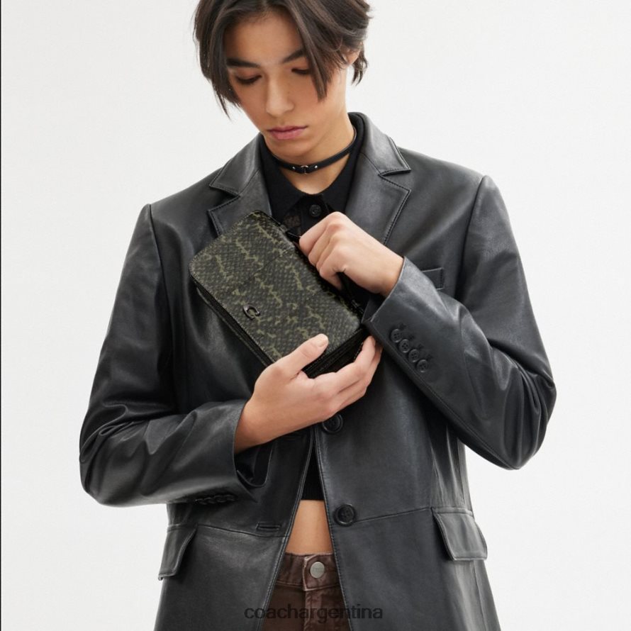 Coach mujer bandolera bea de piel de serpiente v5/verde militar L82882222