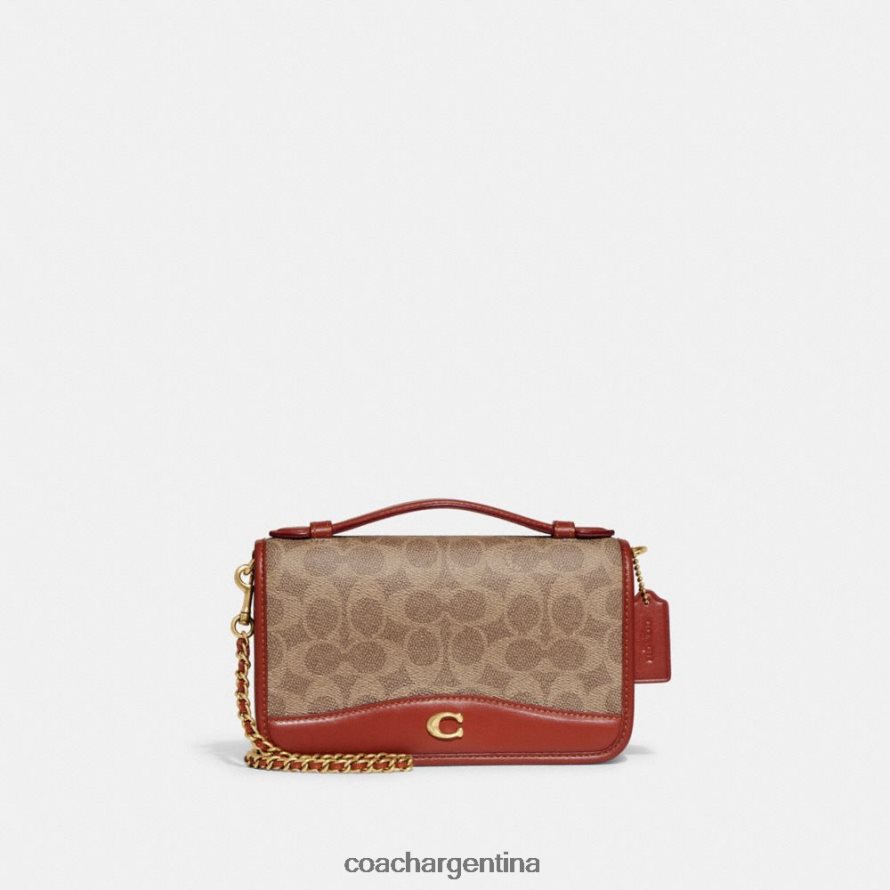 Coach mujer bandolera bea en lona de firma b4/óxido tostado L82882244