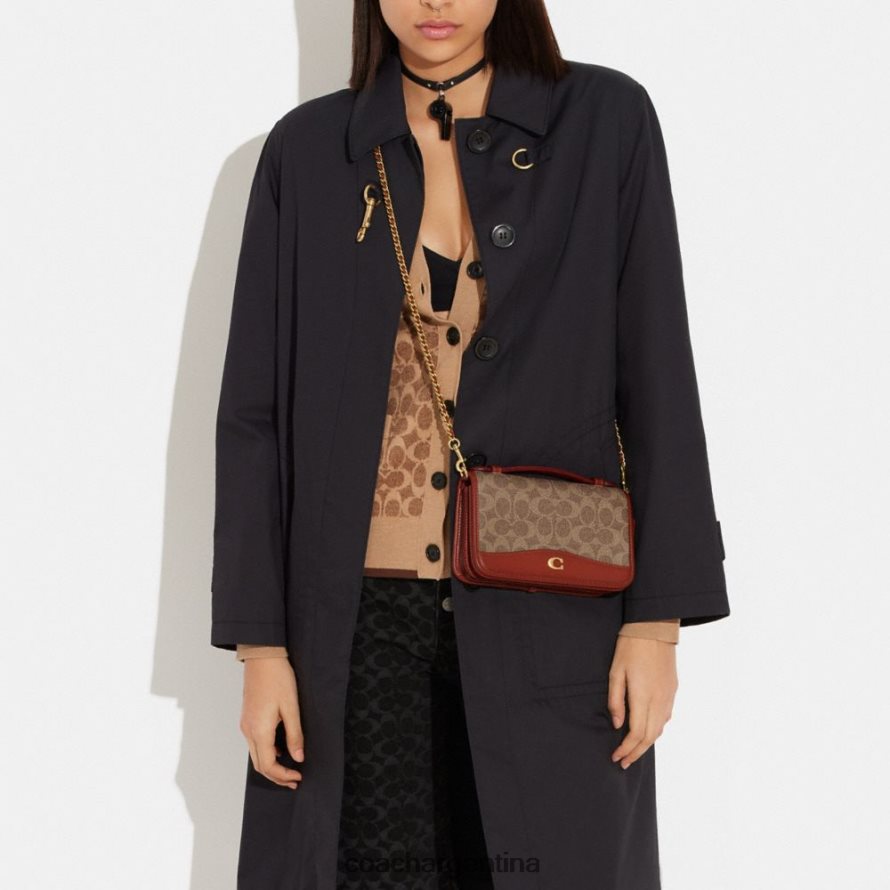 Coach mujer bandolera bea en lona de firma b4/óxido tostado L82882244