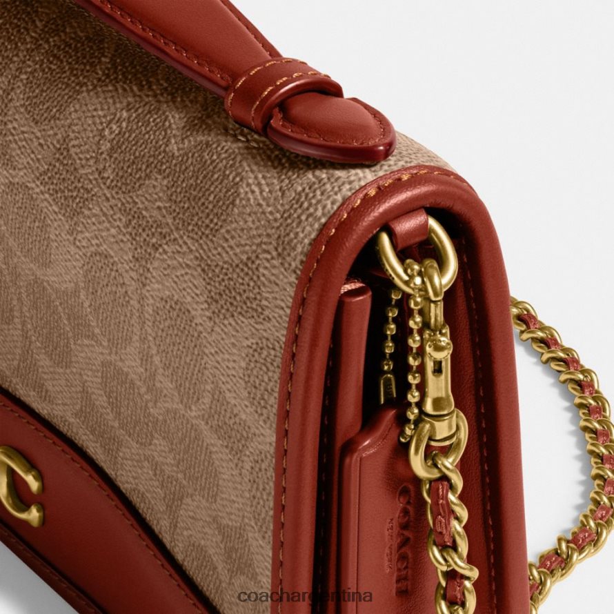 Coach mujer bandolera bea en lona de firma b4/óxido tostado L82882244