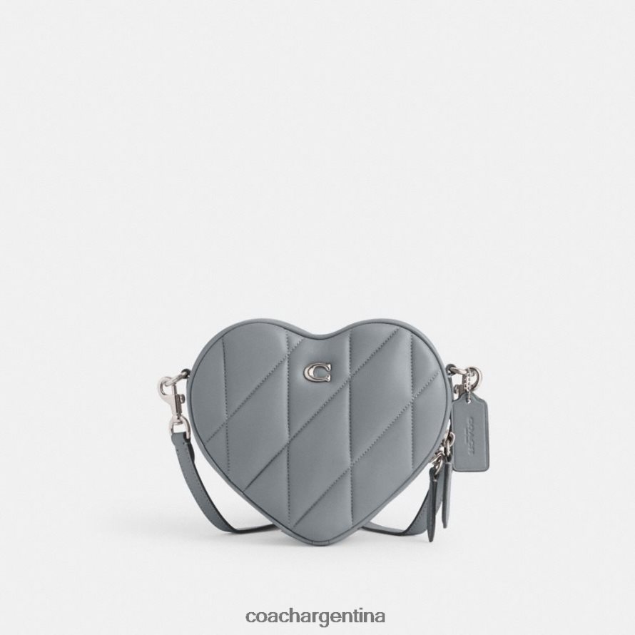 Coach mujer bandolera con forma de corazón y acolchado izq/gris azul L82882206