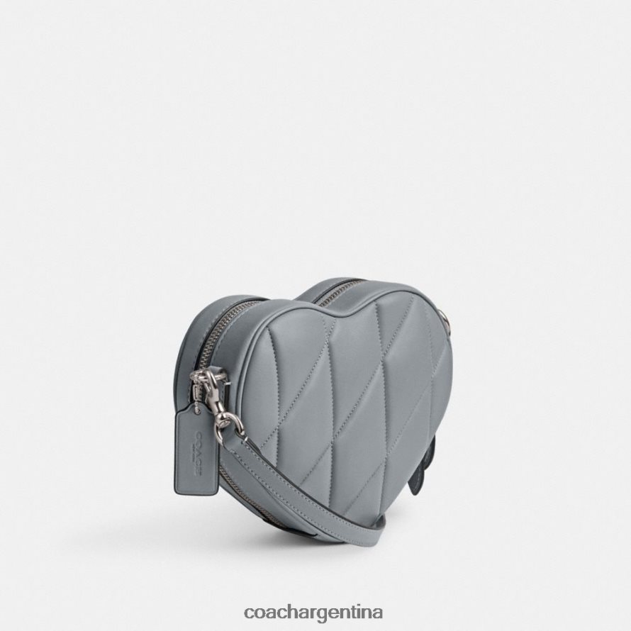 Coach mujer bandolera con forma de corazón y acolchado izq/gris azul L82882206